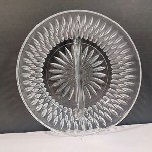 Vtg Led Crystal Princes House Divided Plate Serving Atomic Dish Jewelry Trinket